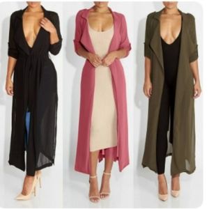 Long sleeve chiffon cardigan
